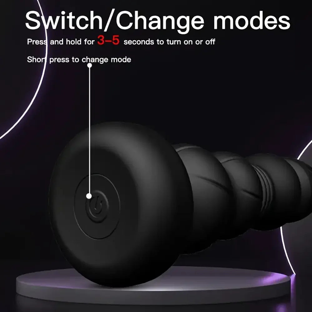Double Motor Thrusting Sex Toy Anal Sex Toy Vibrating Butt Plug