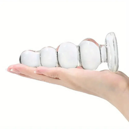 SM Glass Anal Plug Self-Wrist Massager Intimate Couple Play Toy