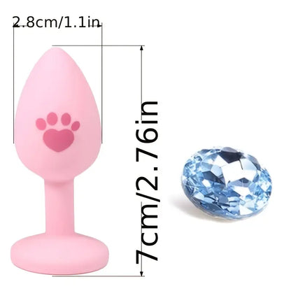 New Cute Cat Paw Texture Anal Plug Sex With Masonry Adult Sex Toy