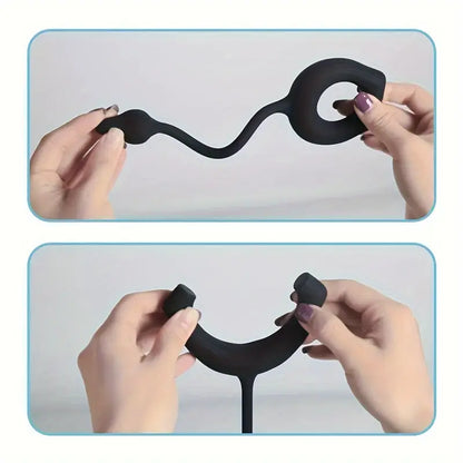 Vibrating Cock Ring With Anal Butt Plug Prostate Massage Enhanced Pleasure