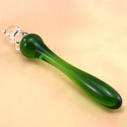 Women Wand Massager Bear Glass Butt Plug G-spot Stimulator