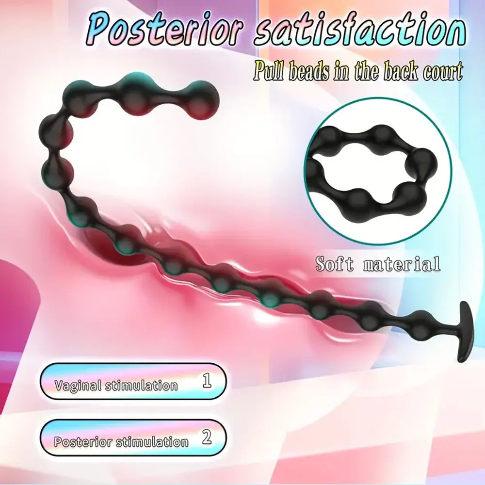 22.44in Silicone Beads Butt Plug Anal Bead Anal Sex Toy For Female