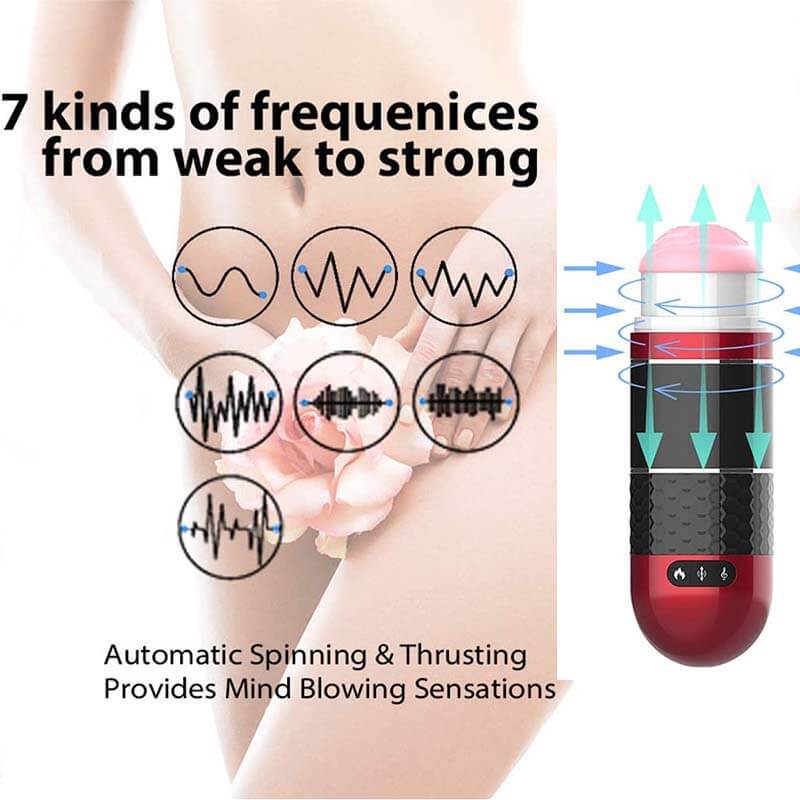 Interactive Pocket Pussy Male Masturbator VR Vibrating Thrusting Heating