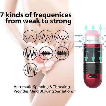 Interactive Pocket Pussy Male Masturbator VR Vibrating Thrusting Heating