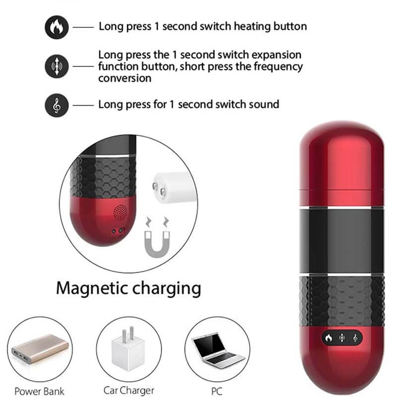 Interactive Pocket Pussy Male Masturbator VR Vibrating Thrusting Heating