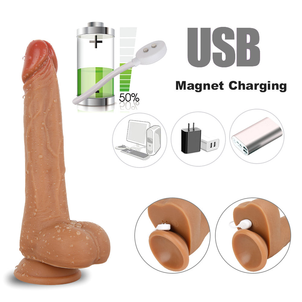 Sex toys  dubaiD40RealisticThrusting&WarmingSiliconeVibratingDildowithRemoteControl8.3Inchtoys  men