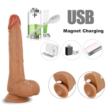 Sex toys  dubaiD40RealisticThrusting&WarmingSiliconeVibratingDildowithRemoteControl8.3Inchtoys  men
