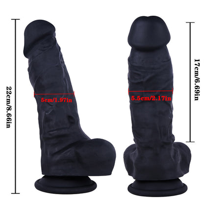 Sex toys  dubaiB132ClassicGirthyRealisticBlackLiquidSiliconeSuctionCupDildowithBalls8.6Inchtoys  men