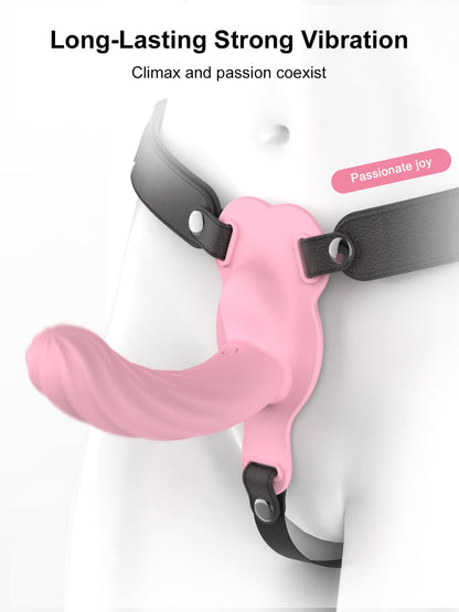 Curved G Spot Dildo Vibrating Strap On 10 Frequency Vibration Strap On Dildo - Wireless Remote Control