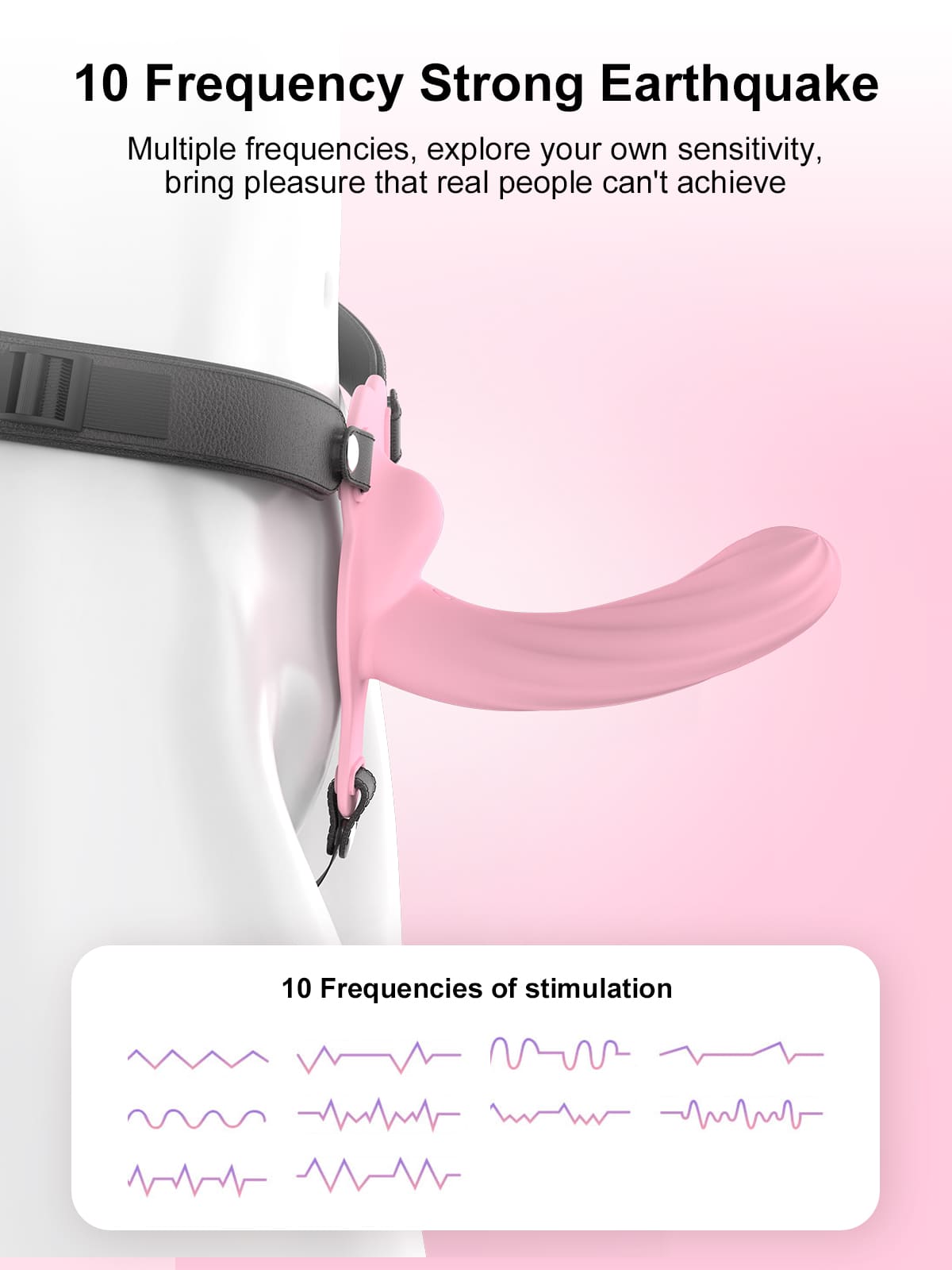 Curved G Spot Dildo Vibrating Strap On 10 Frequency Vibration Strap On Dildo - Wireless Remote Control