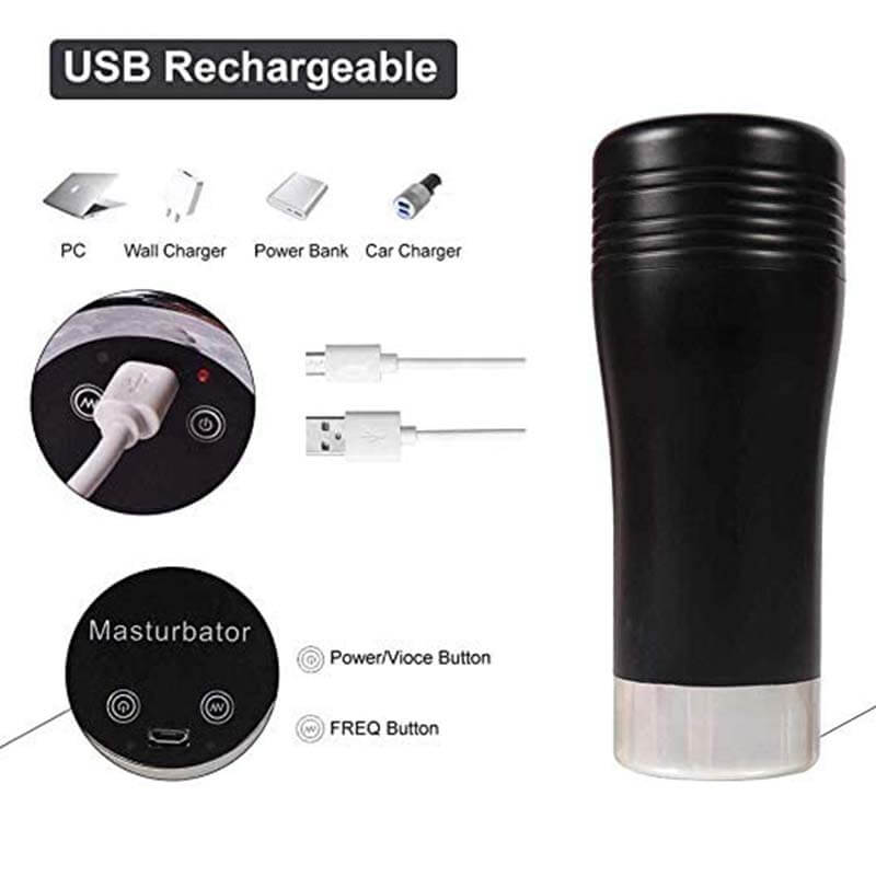 Hands Free Masturbator Sound Vibrating Male Sextoy