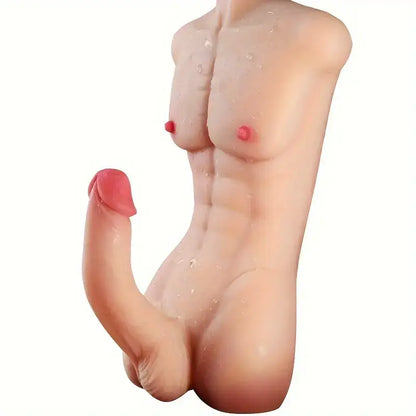 6.69in Realistic Rubber Dildo With TPE Sex Doll Torso For Gay Male