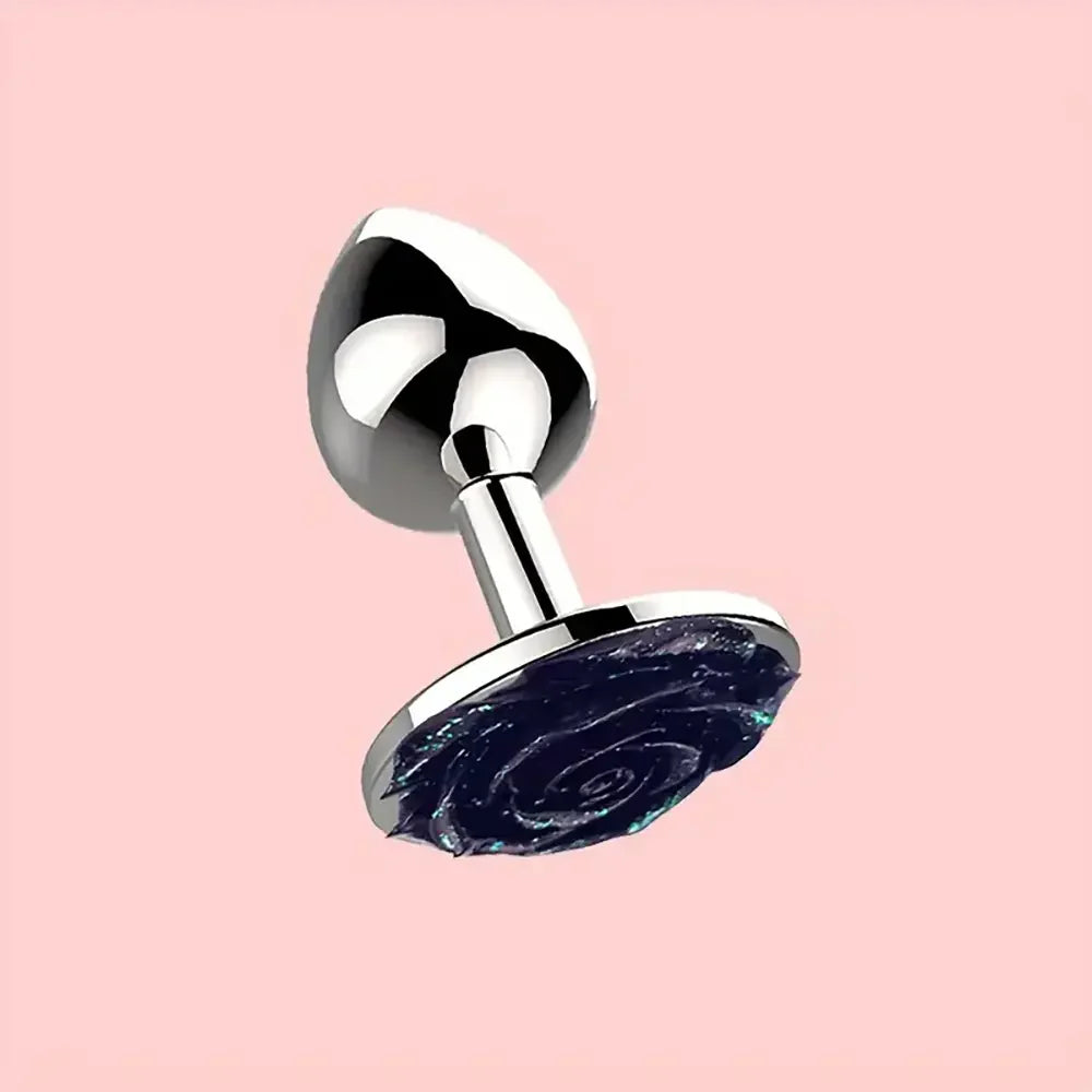 Metal Rose Anal Plug Sex Toy For Men Women Sex Orgasm Love