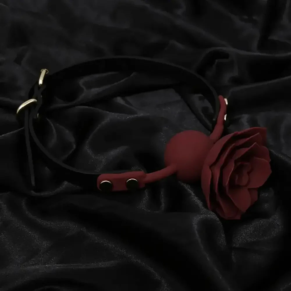 Rose Silicone Oral Ball Flower-shaped Oral Plug Sex Toy For Clit