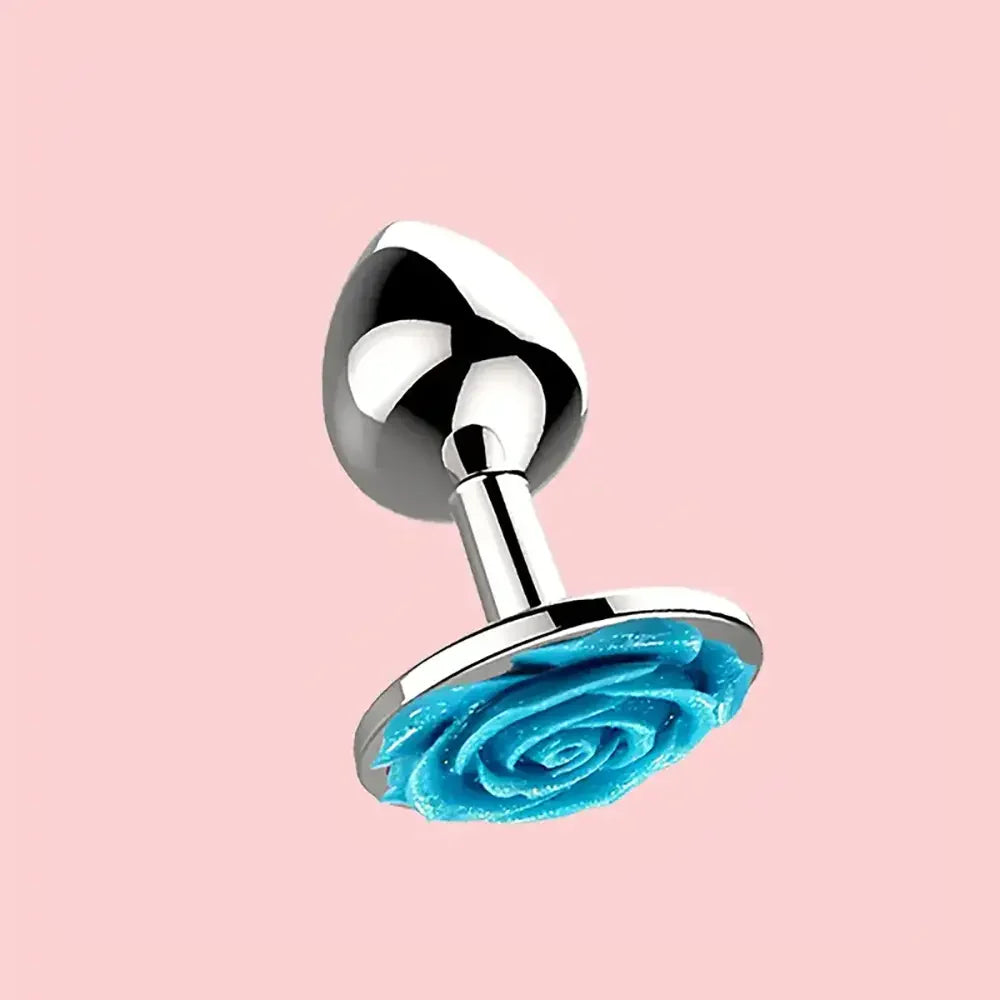 Metal Rose Anal Plug Sex Toy For Men Women Sex Orgasm Love