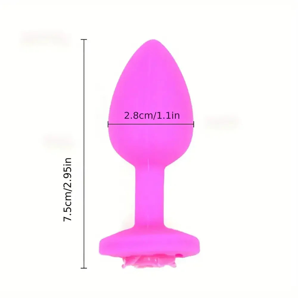Small Soft Silicone Rose Anal Plug For Women Adult Anal Sex Toy
