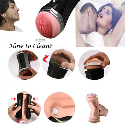 Vagina Mouth Oral Masturbator Vibrating Realistic Pussy