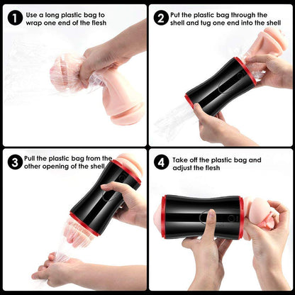 Electronic Pocket Pussy Ass Stroker Intelligent Sound 5D Toy